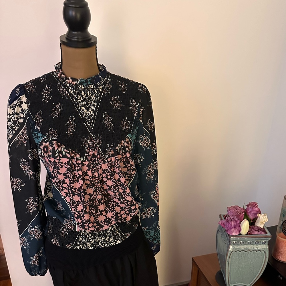 Tracy Reese Multicolor Floral Blouse